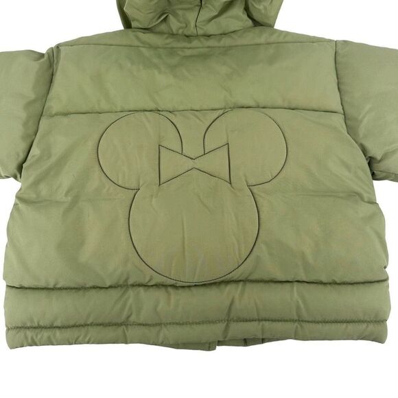 Walt Disney Collection Puffer Jacket Green Minnie Mouse Hooded Baby Girl 6 Month - Picture 5 of 8